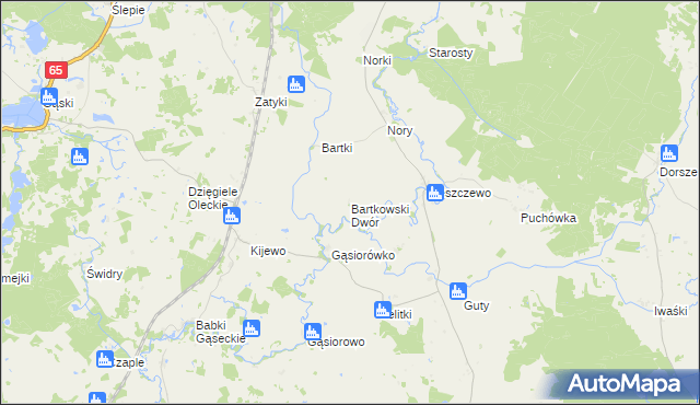 mapa Bartkowski Dwór, Bartkowski Dwór na mapie Targeo