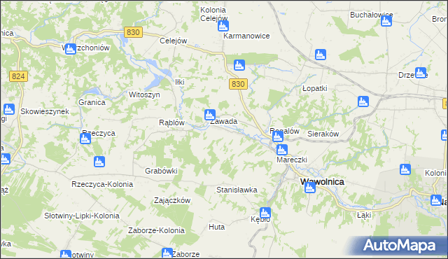 mapa Bartłomiejowice gmina Wąwolnica, Bartłomiejowice gmina Wąwolnica na mapie Targeo