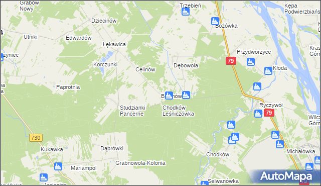 mapa Basinów gmina Magnuszew, Basinów gmina Magnuszew na mapie Targeo