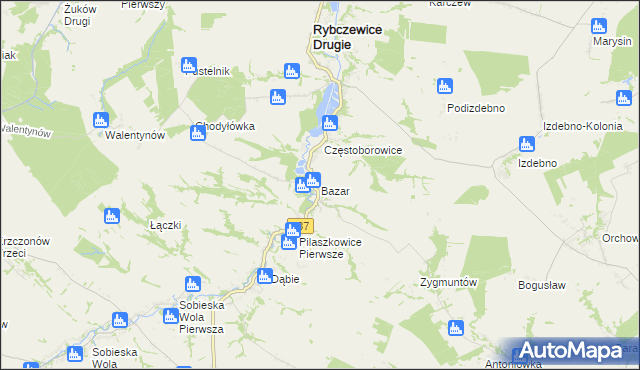 mapa Bazar gmina Rybczewice, Bazar gmina Rybczewice na mapie Targeo