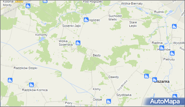 mapa Bejdy, Bejdy na mapie Targeo