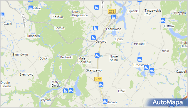 mapa Belno gmina Jeżewo, Belno gmina Jeżewo na mapie Targeo