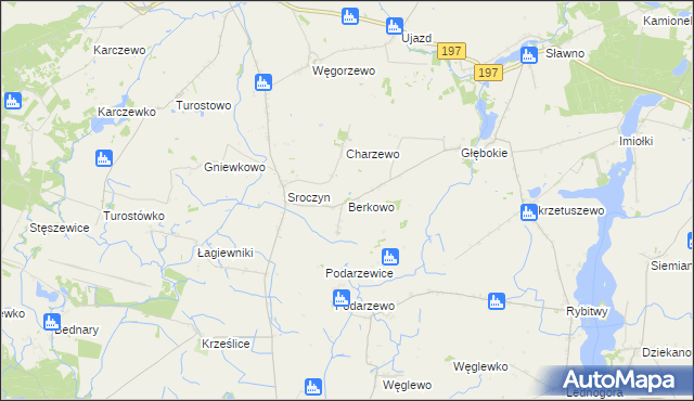mapa Berkowo gmina Kiszkowo, Berkowo gmina Kiszkowo na mapie Targeo