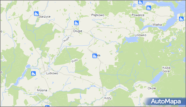 mapa Biała gmina Dobrzany, Biała gmina Dobrzany na mapie Targeo