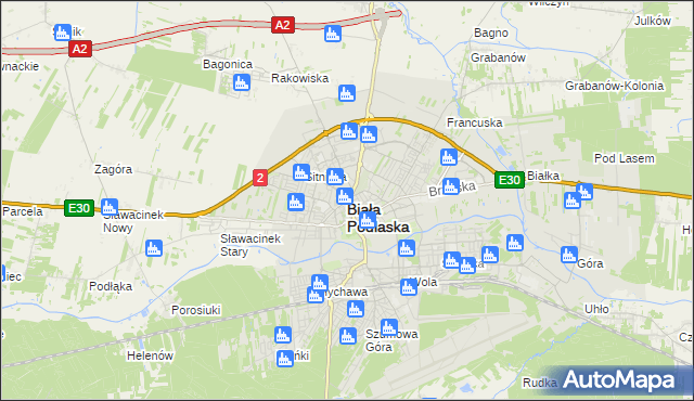 mapa Białej Podlaskiej, Biała Podlaska na mapie Targeo