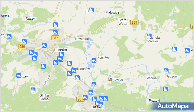 mapa Białków gmina Lubsko, Białków gmina Lubsko na mapie Targeo