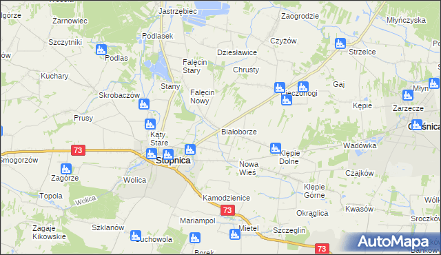 mapa Białoborze, Białoborze na mapie Targeo