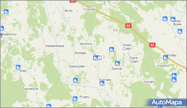 mapa Biały Grunt, Biały Grunt na mapie Targeo