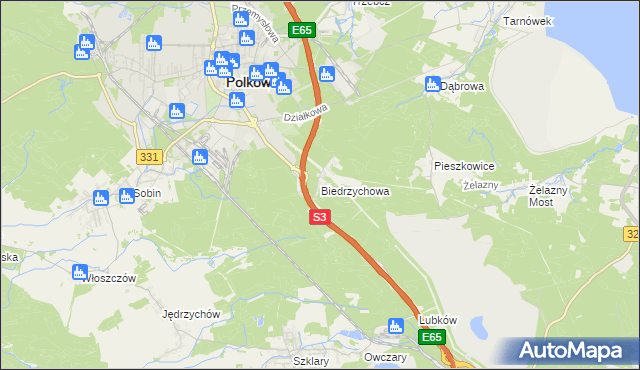 mapa Biedrzychowa, Biedrzychowa na mapie Targeo
