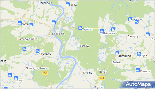 mapa Bieliszów, Bieliszów na mapie Targeo