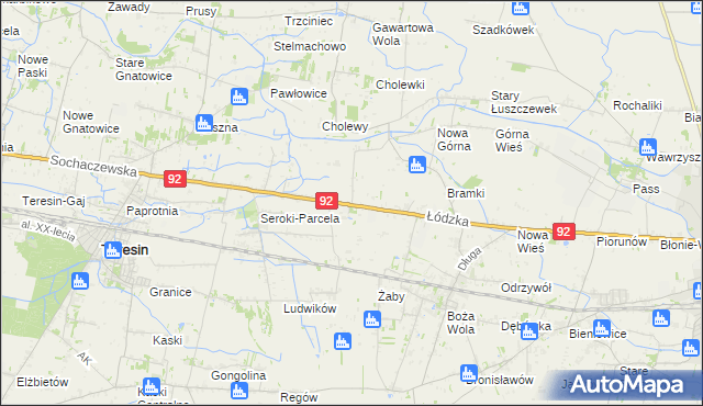 mapa Bieniewo-Parcela, Bieniewo-Parcela na mapie Targeo