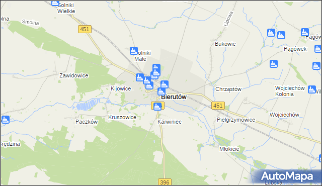 mapa Bierutów, Bierutów na mapie Targeo
