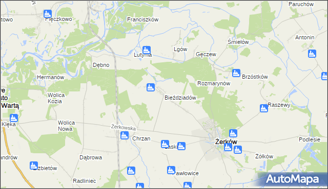 mapa Bieździadów, Bieździadów na mapie Targeo