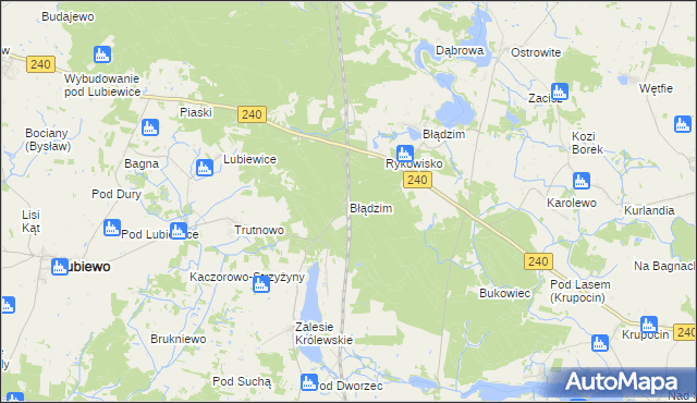 mapa Błądzim gmina Cekcyn, Błądzim gmina Cekcyn na mapie Targeo