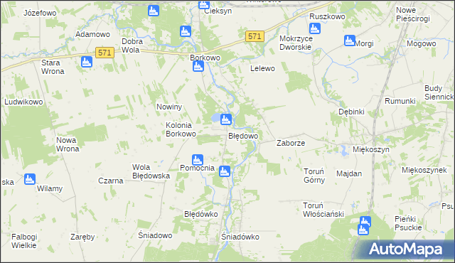 mapa Błędowo gmina Pomiechówek, Błędowo gmina Pomiechówek na mapie Targeo