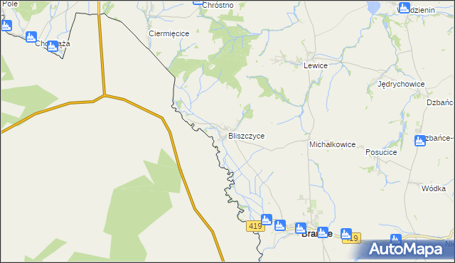 mapa Bliszczyce, Bliszczyce na mapie Targeo