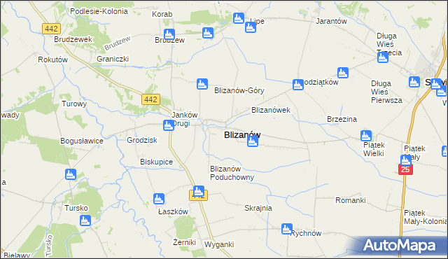 mapa Blizanów, Blizanów na mapie Targeo