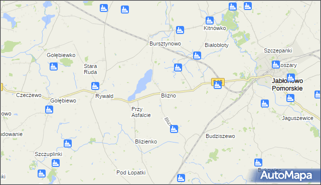 mapa Blizno gmina Książki, Blizno gmina Książki na mapie Targeo