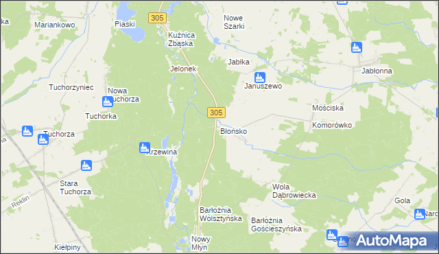 mapa Błońsko, Błońsko na mapie Targeo