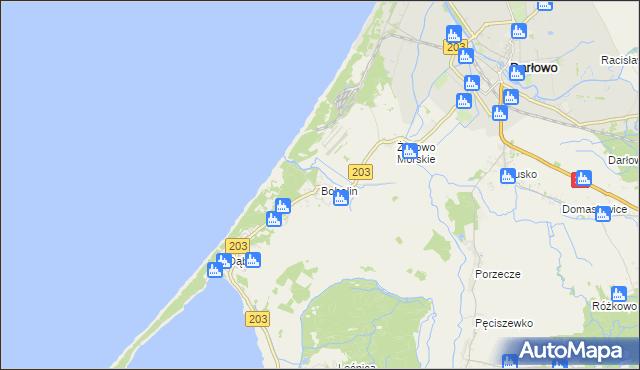 mapa Bobolin gmina Darłowo, Bobolin gmina Darłowo na mapie Targeo