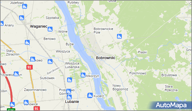 mapa Bobrowniki powiat lipnowski, Bobrowniki powiat lipnowski na mapie Targeo