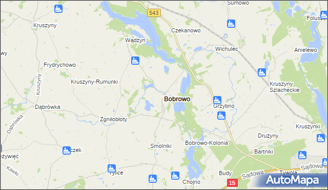 mapa Bobrowo powiat brodnicki, Bobrowo powiat brodnicki na mapie Targeo