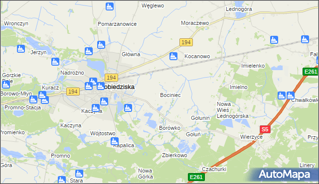 mapa Bociniec, Bociniec na mapie Targeo