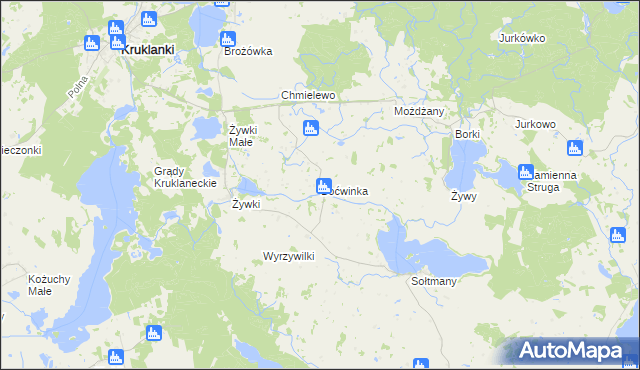 mapa Boćwinka gmina Kruklanki, Boćwinka gmina Kruklanki na mapie Targeo