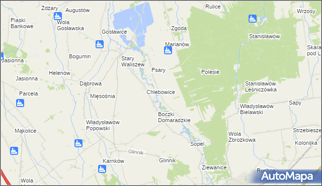 mapa Boczki Zarzeczne, Boczki Zarzeczne na mapie Targeo