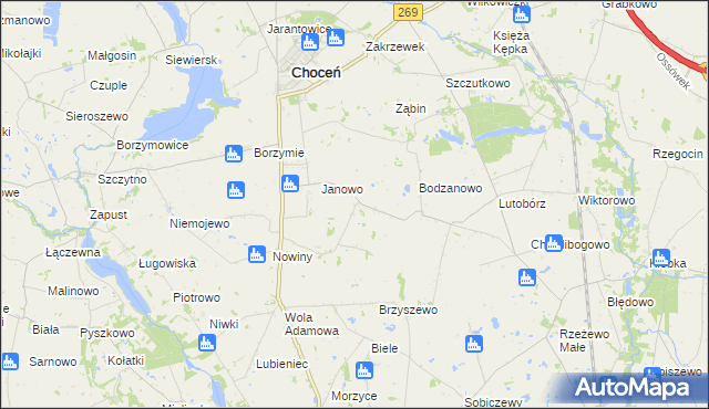 mapa Bodzanówek gmina Choceń, Bodzanówek gmina Choceń na mapie Targeo