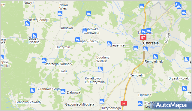 mapa Bogdany Wielkie, Bogdany Wielkie na mapie Targeo