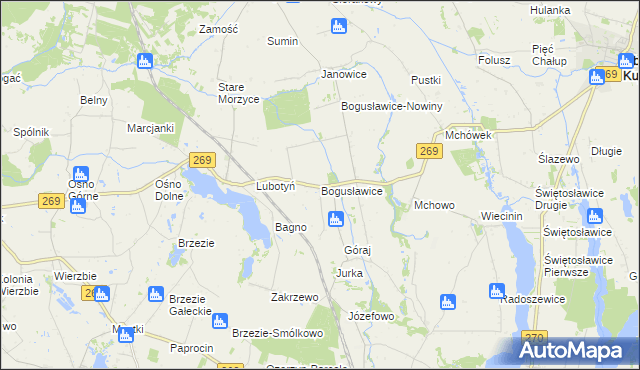 mapa Bogusławice gmina Babiak, Bogusławice gmina Babiak na mapie Targeo