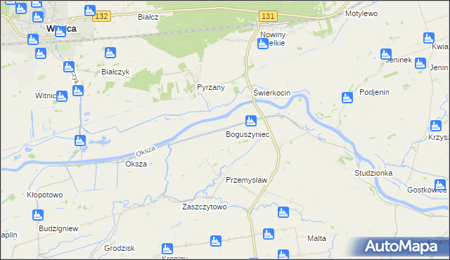 mapa Boguszyniec gmina Witnica, Boguszyniec gmina Witnica na mapie Targeo