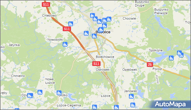 mapa Bolechowice gmina Bobolice, Bolechowice gmina Bobolice na mapie Targeo