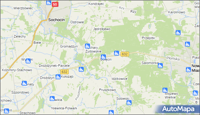 mapa Bolęcin gmina Sochocin, Bolęcin gmina Sochocin na mapie Targeo