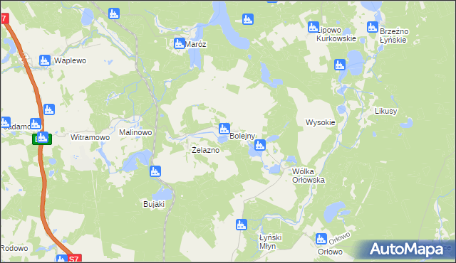 mapa Bolejny, Bolejny na mapie Targeo