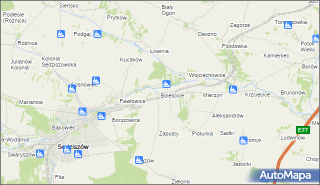 mapa Boleścice, Boleścice na mapie Targeo