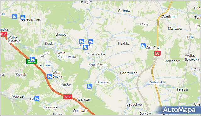 mapa Bolesławów gmina Wiązowna, Bolesławów gmina Wiązowna na mapie Targeo