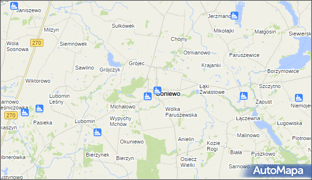 mapa Boniewo powiat włocławski, Boniewo powiat włocławski na mapie Targeo