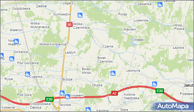 mapa Borek Czarniński, Borek Czarniński na mapie Targeo