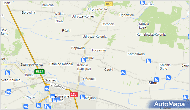 mapa Borowina Sitaniecka, Borowina Sitaniecka na mapie Targeo