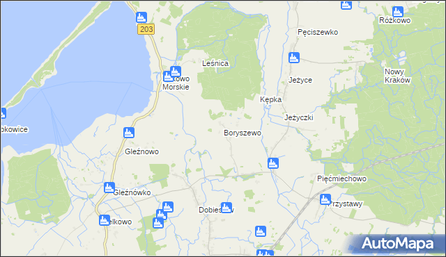 mapa Boryszewo, Boryszewo na mapie Targeo