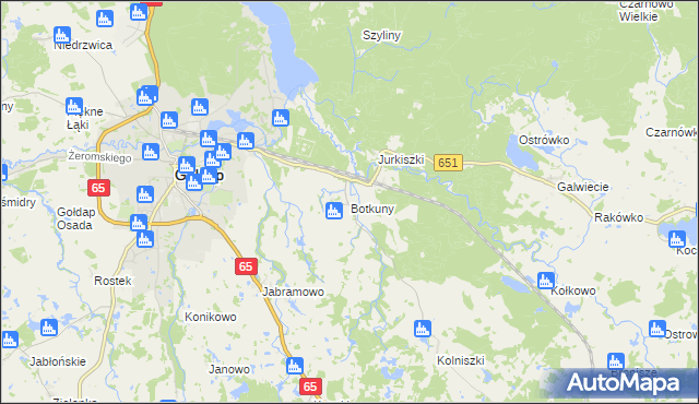 mapa Botkuny, Botkuny na mapie Targeo