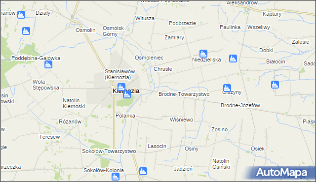 mapa Brodne-Towarzystwo, Brodne-Towarzystwo na mapie Targeo