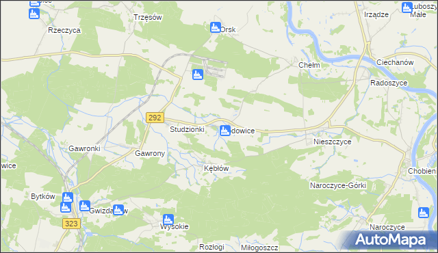 mapa Brodowice, Brodowice na mapie Targeo