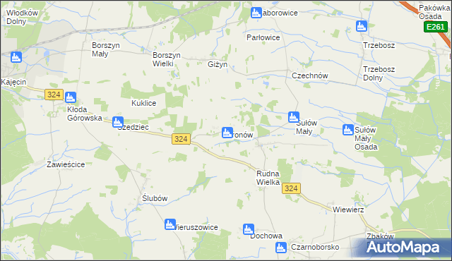 mapa Bronów gmina Góra, Bronów gmina Góra na mapie Targeo