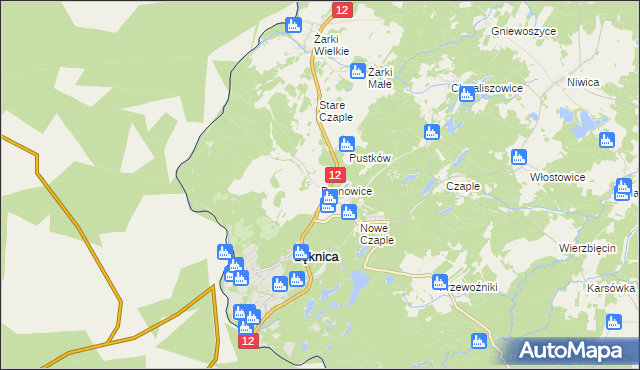 mapa Bronowice gmina Trzebiel, Bronowice gmina Trzebiel na mapie Targeo