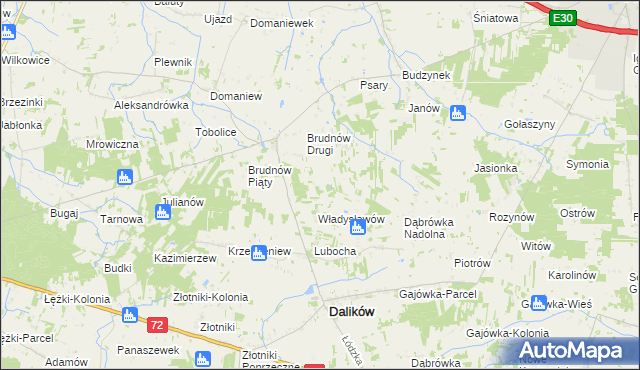 mapa Brudnów Czwarty, Brudnów Czwarty na mapie Targeo