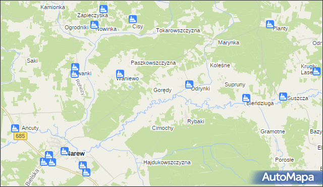 mapa Bruszkowszczyzna, Bruszkowszczyzna na mapie Targeo