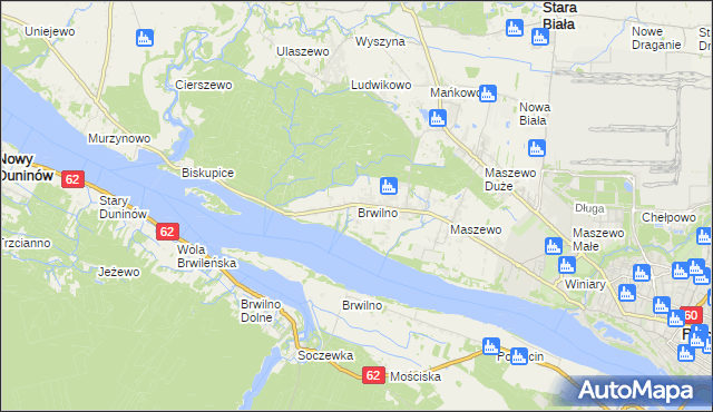 mapa Brwilno gmina Stara Biała, Brwilno gmina Stara Biała na mapie Targeo